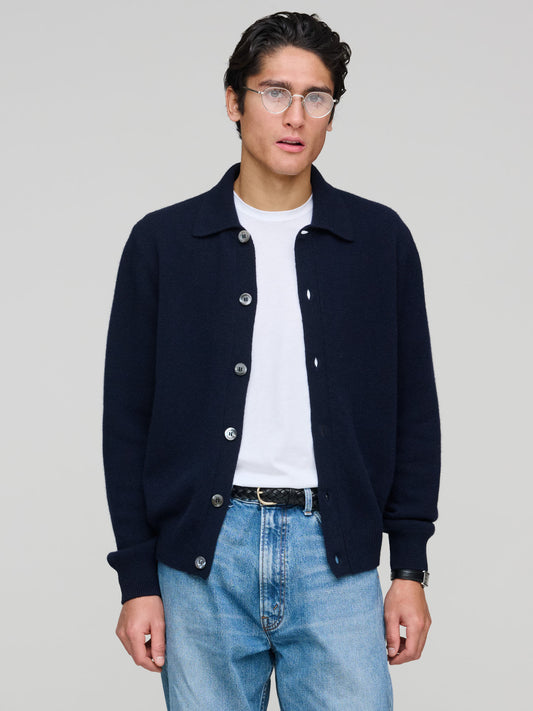 Polo Cardigan, Navy