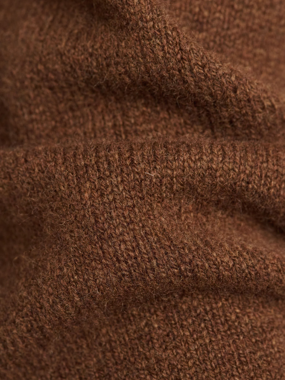 Seamless Crew Neck Jumper Merino Cashmere, Chestnut