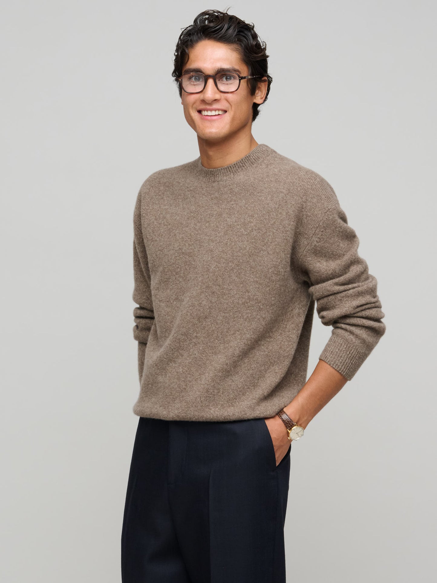 Easy Crew Melange - Lambswool, Beige & Brown