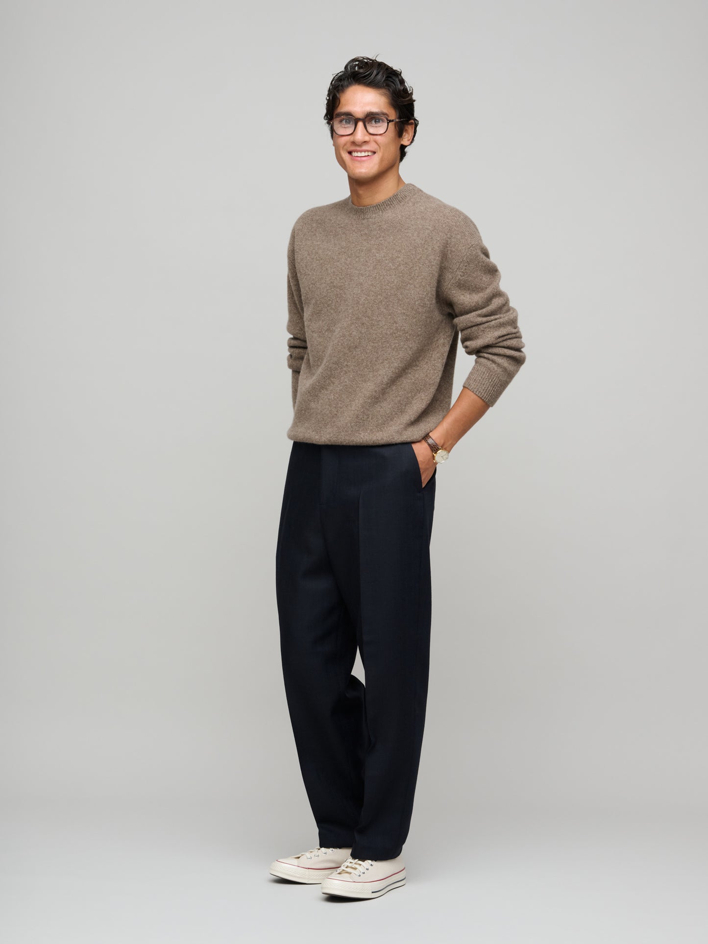 Easy Crew Melange - Lambswool, Beige & Brown