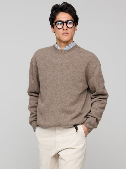 Easy Crew - Cashmere/Lambswool, Light Brown