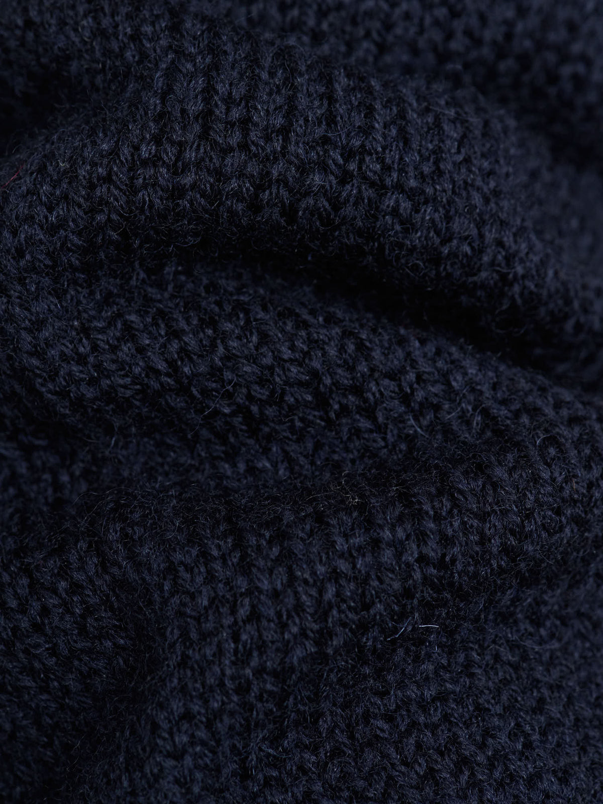 Rolled Edge Roll Neck Dry Merino, Dark Navy