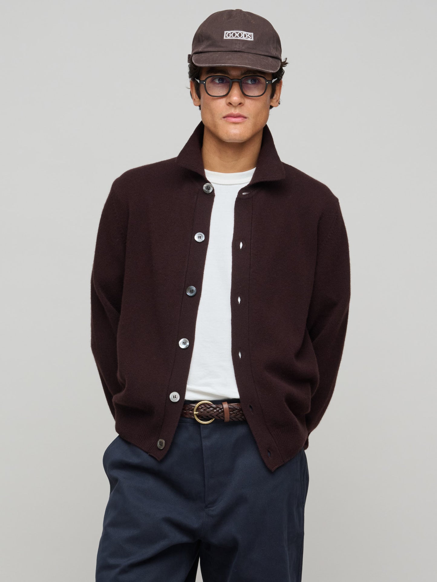 Polo Cardigan, Dark Brown