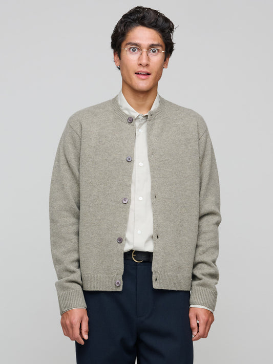 Cardigan Boiled Wool, Stone