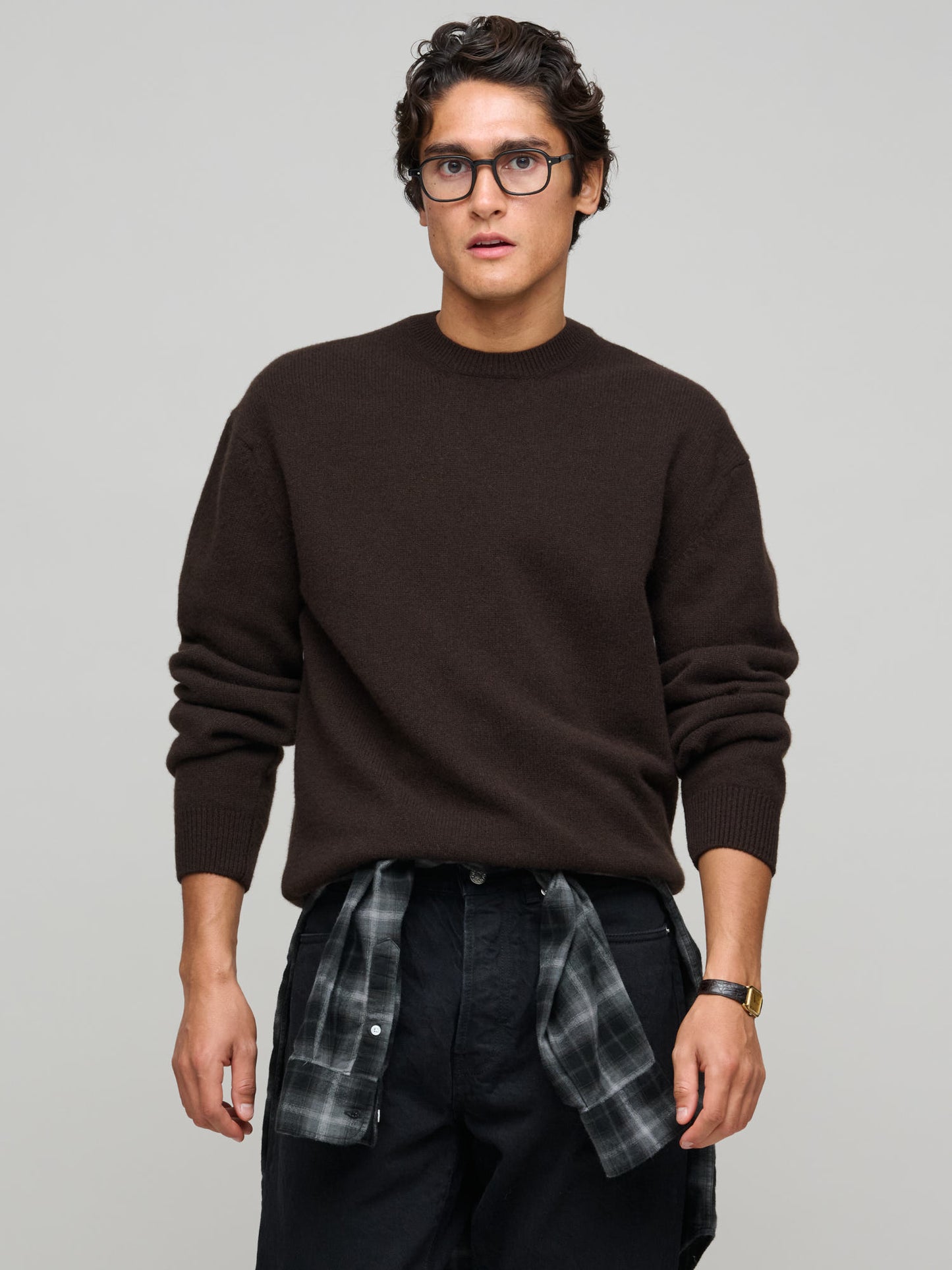 Easy Crew - Cashmere/Lambswool, Dark Brown