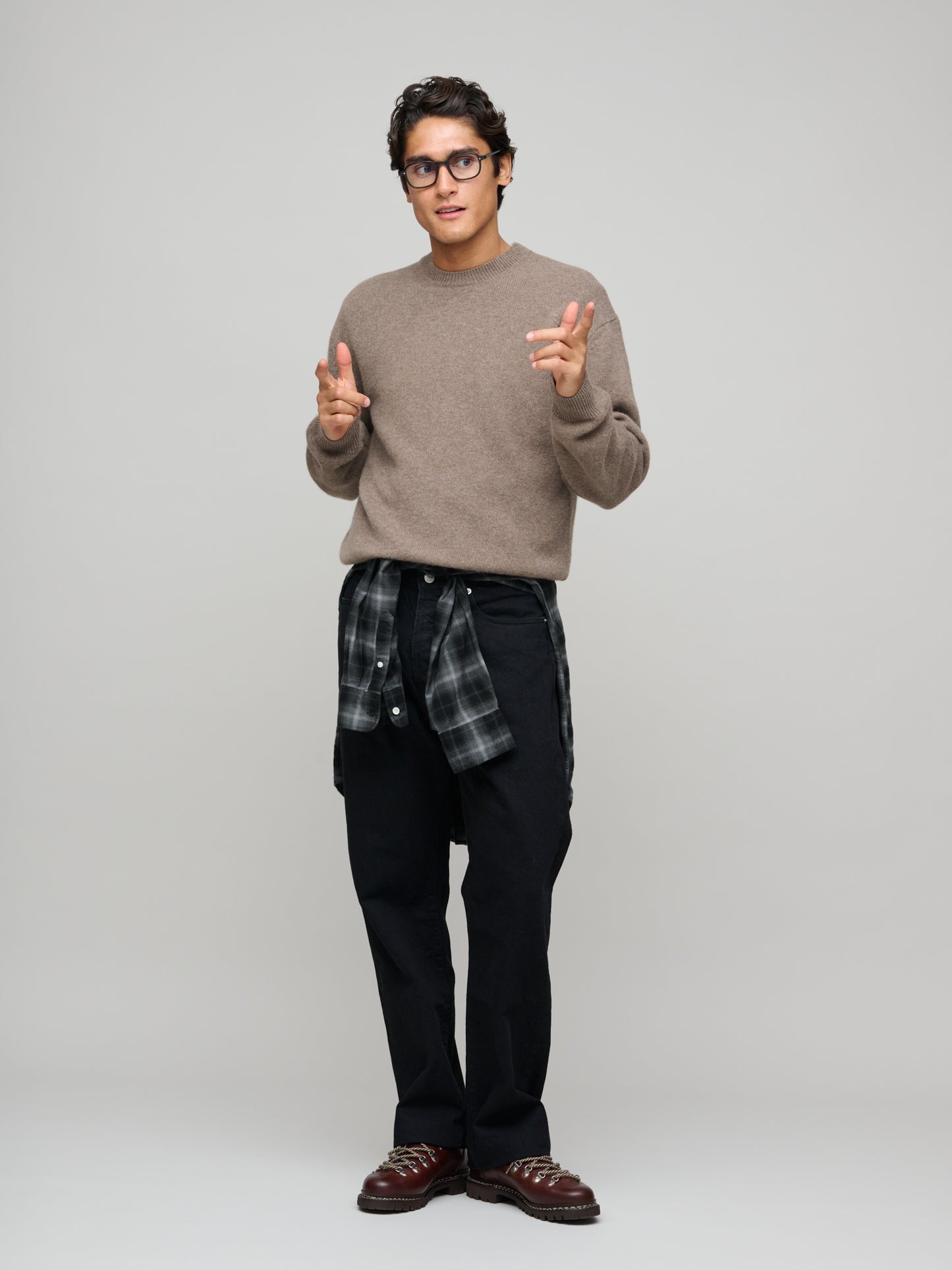 Easy Crew - Cashmere/Lambswool, Light Brown