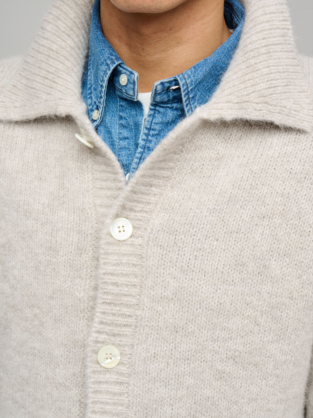 Alpaca Cardigan, Oat