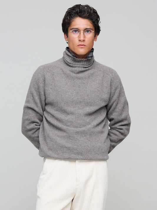 Roll Neck Sweater, Bark