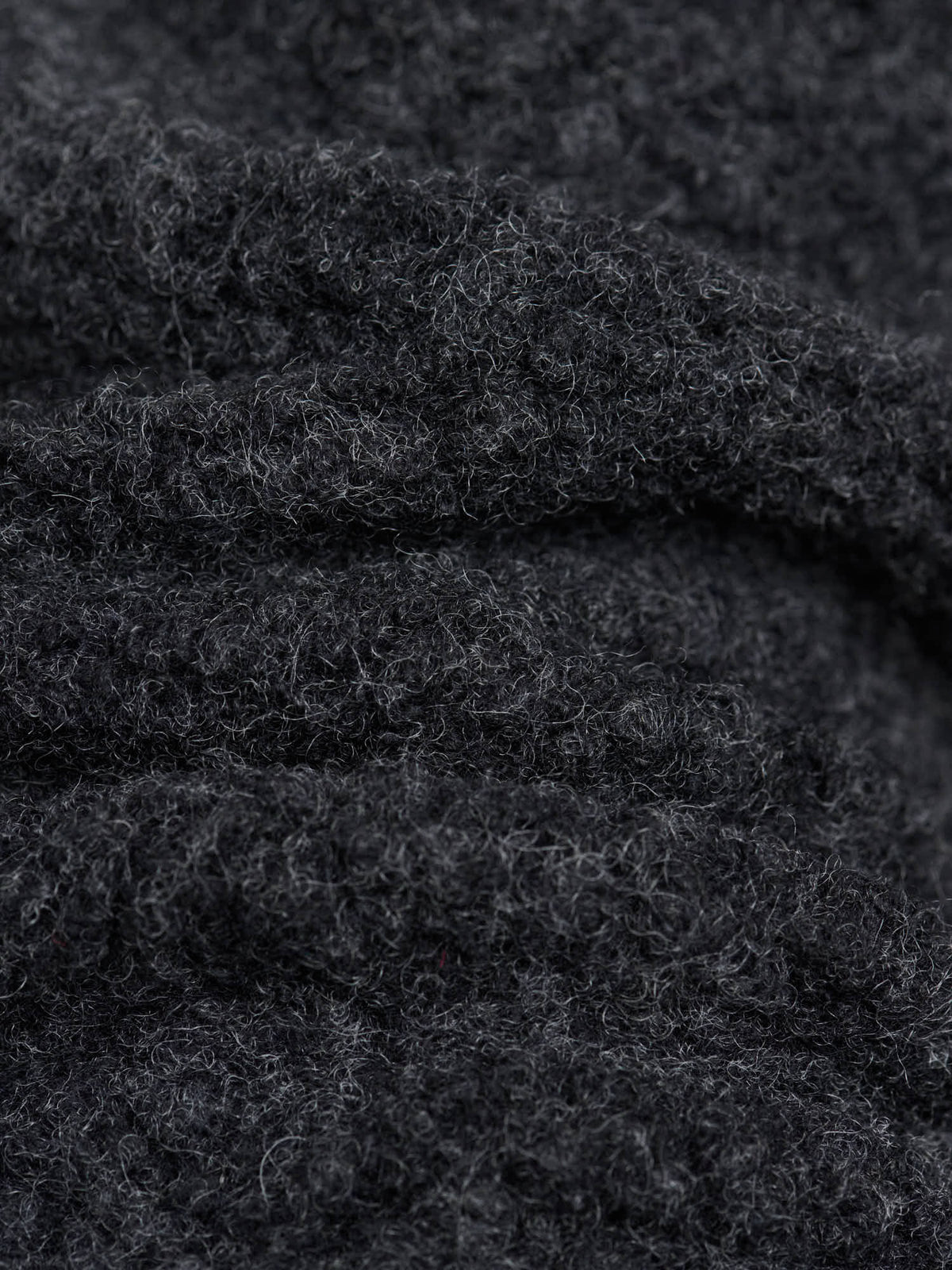 Mock Neck Fleece, Charcoal
