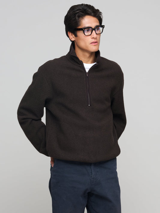 Wool Zip, Brown