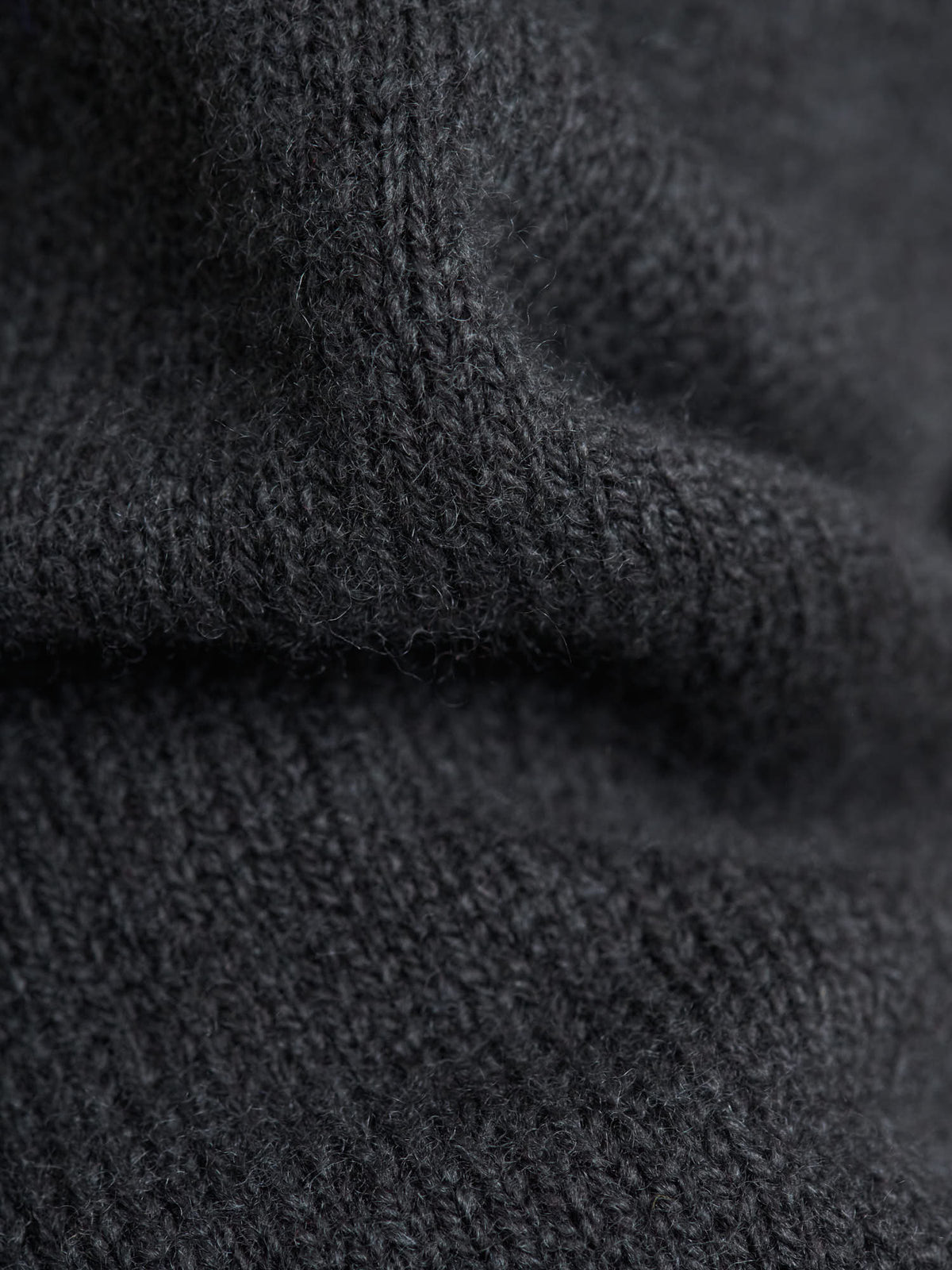 Seamless Crew Neck Jumper Merino Cashmere, Asphalt