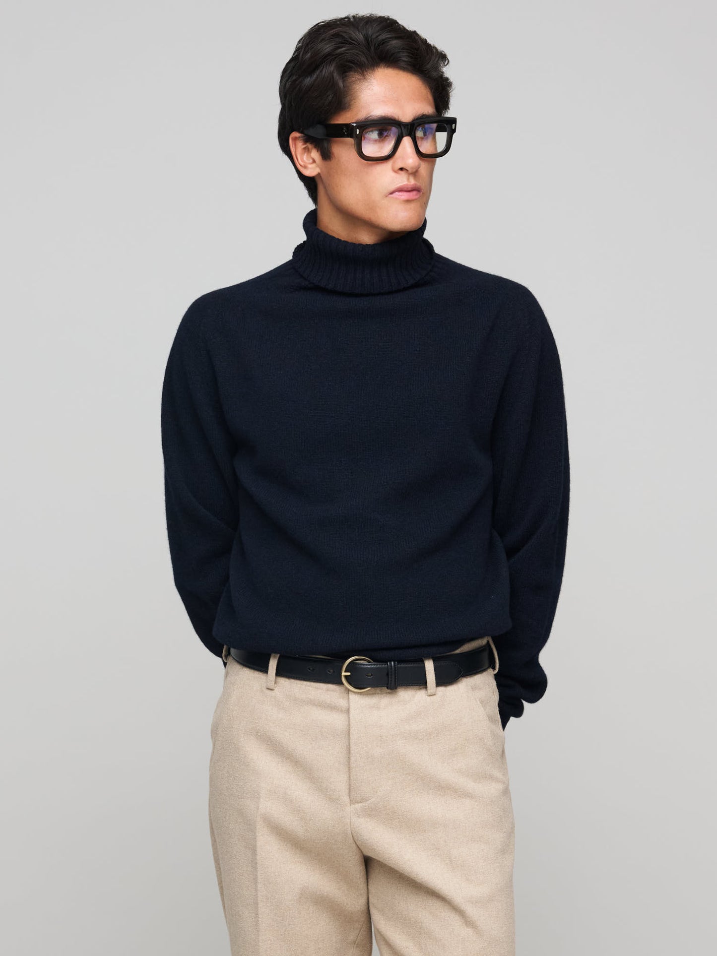 Roll Neck Sweater, Dark Navy