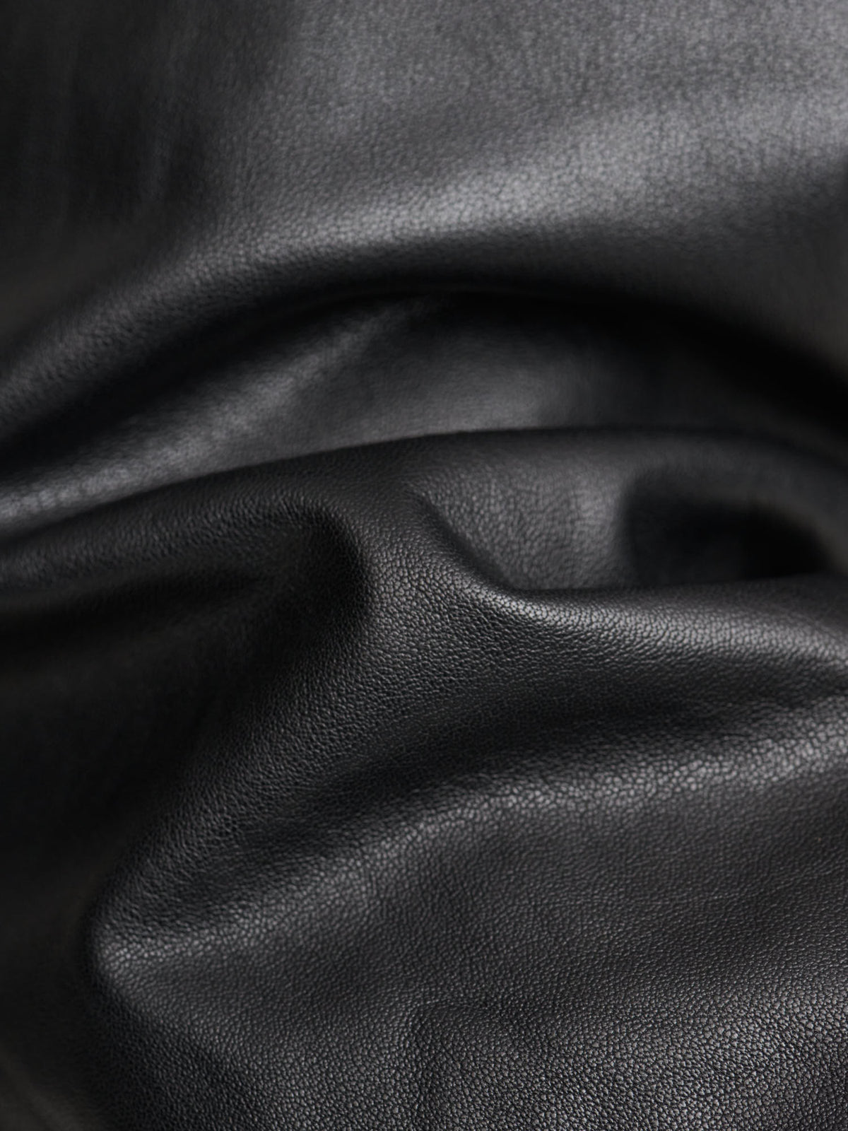 Reversible Wool Twisted Twill / Lamb Leather Half Coat, Brown Chambray & Black