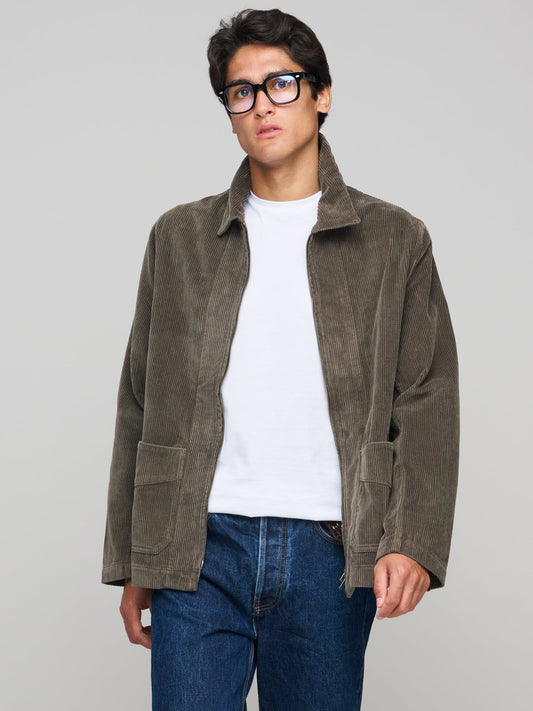 Wide Corduroy Zip Jacket, Mouse