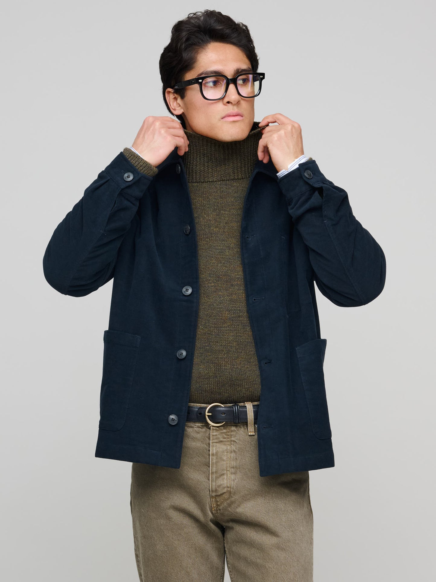 Moleskin Twin Pocket Jacket, Navy