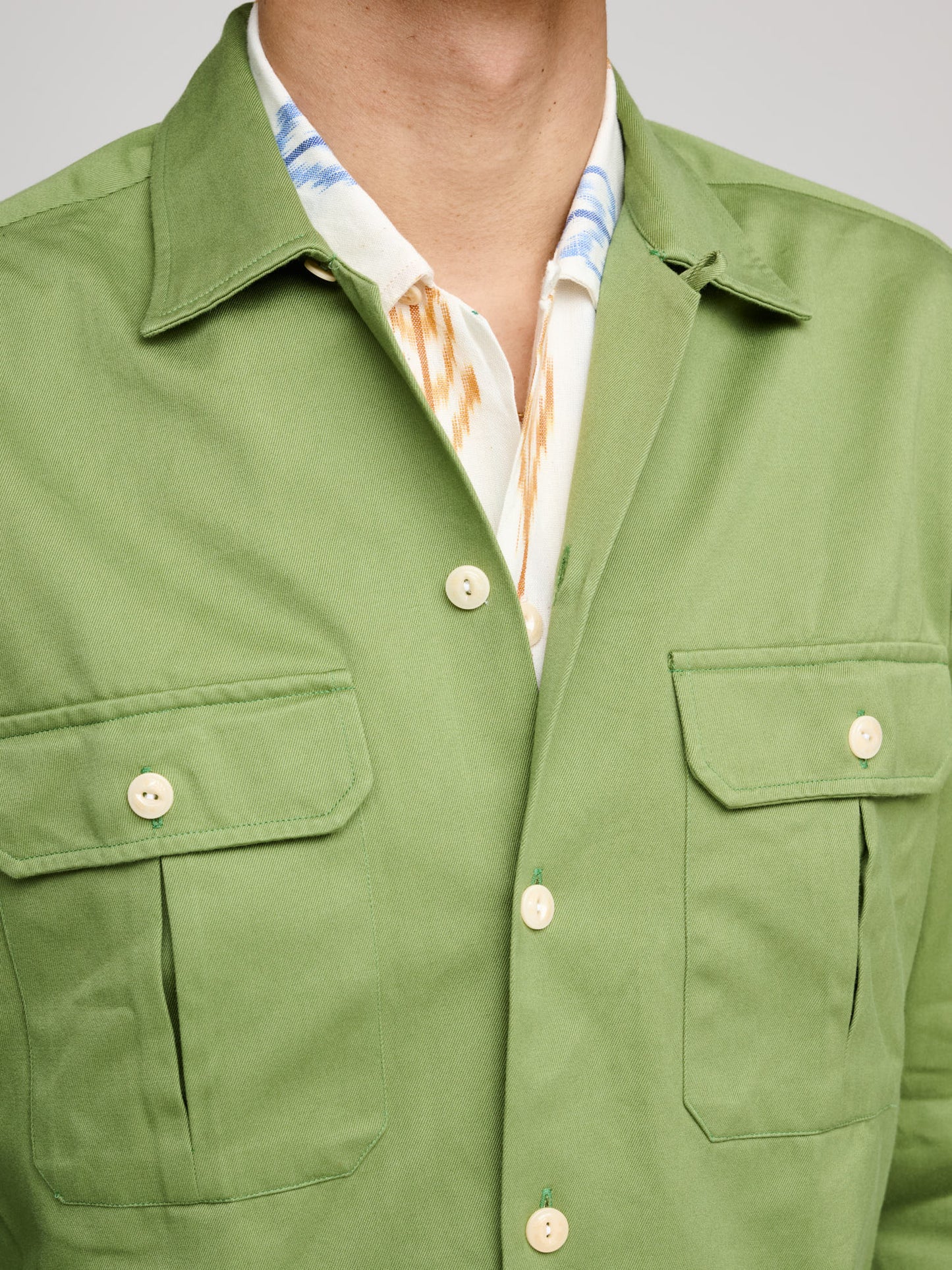 LS Camp Collar Brushed Twill, Green