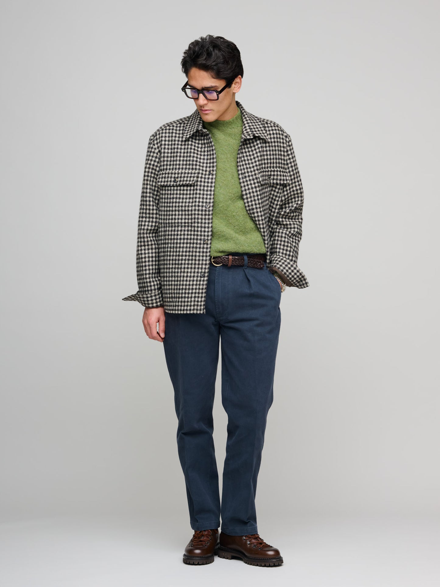 Sonsie Tweed Overshirt, Undyed Check