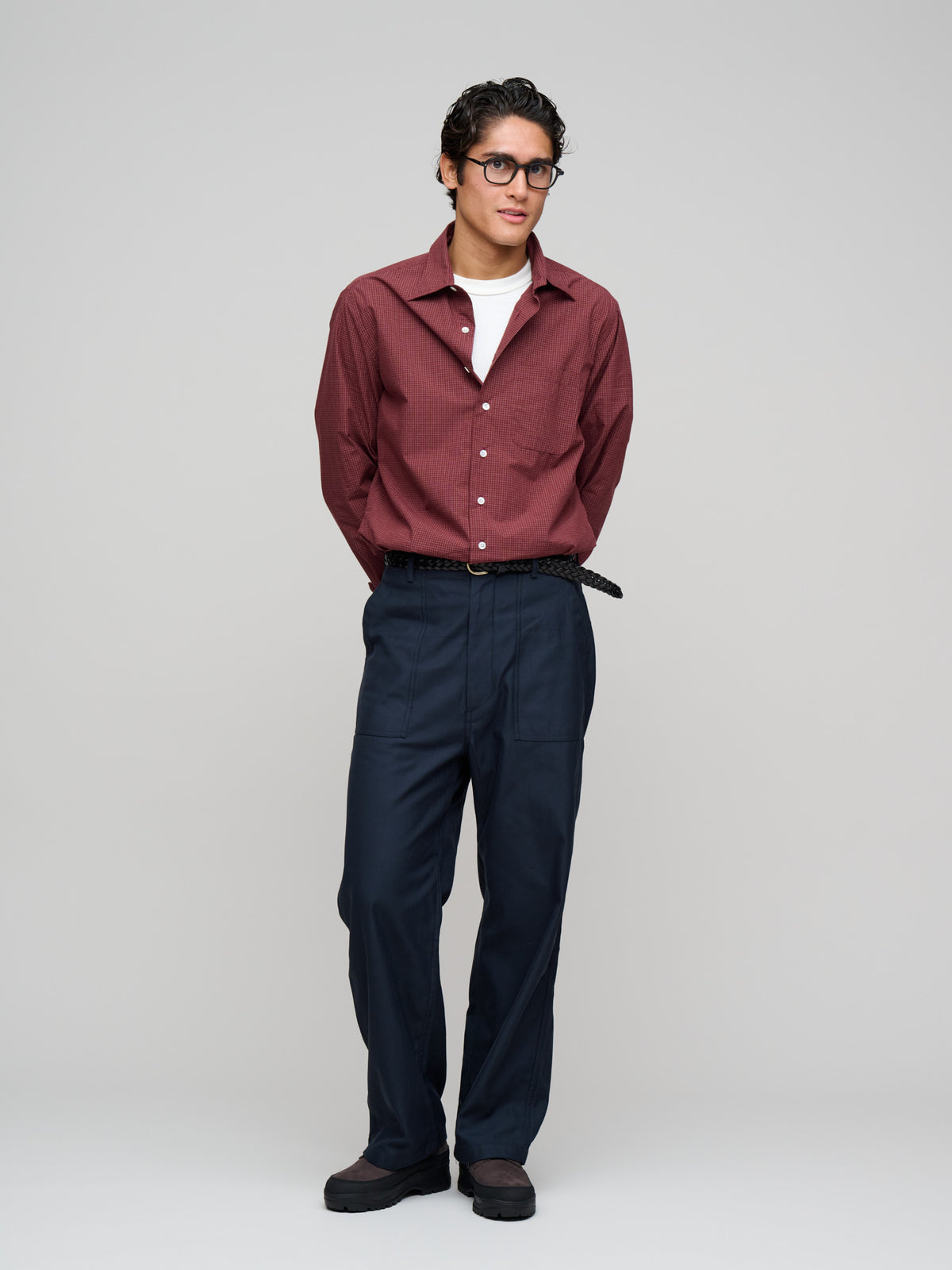 Wide Baker Pants, Navy