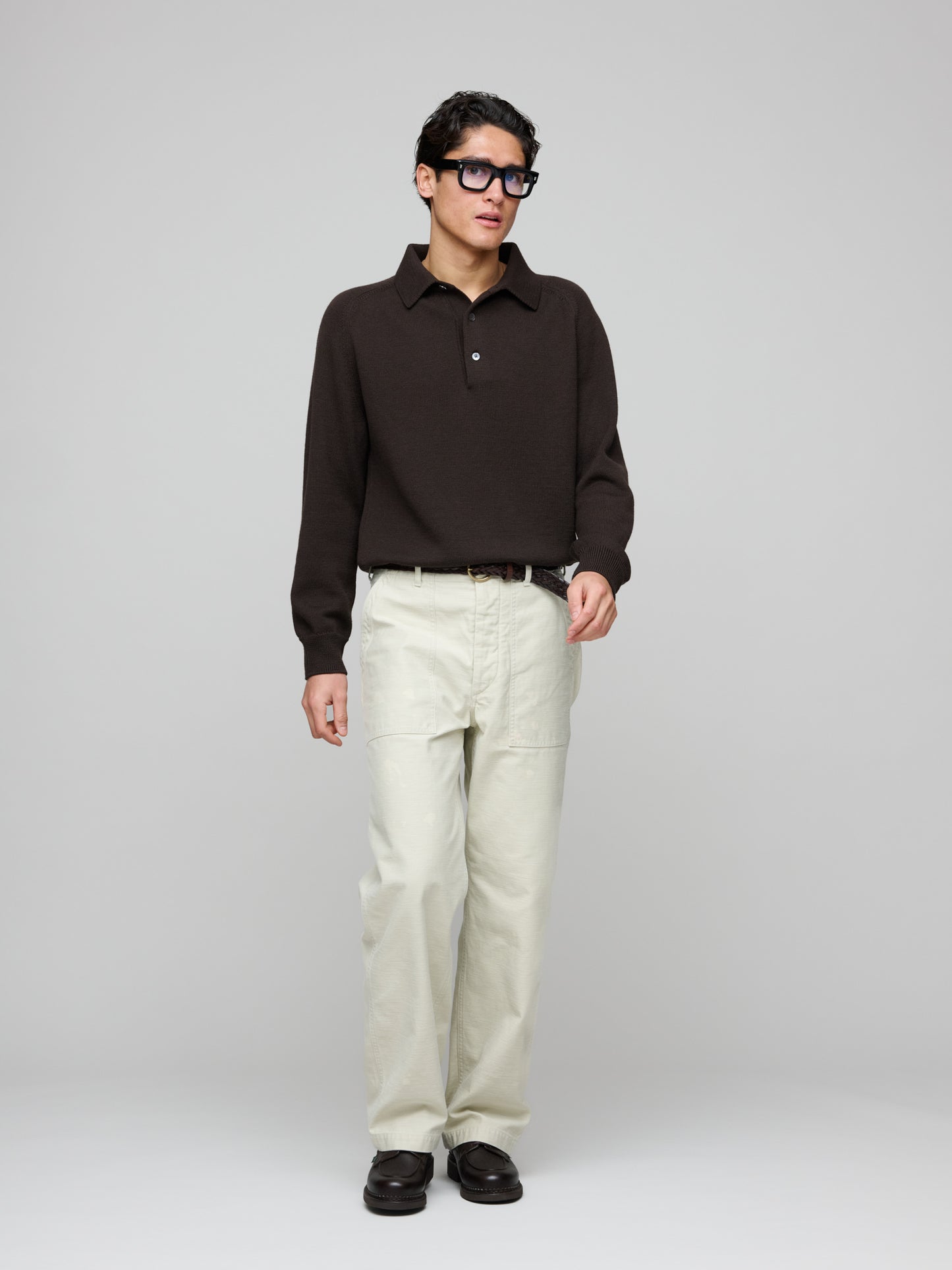 Washed Baggy Satin Bleached Baker Pants, Dusty Ivory