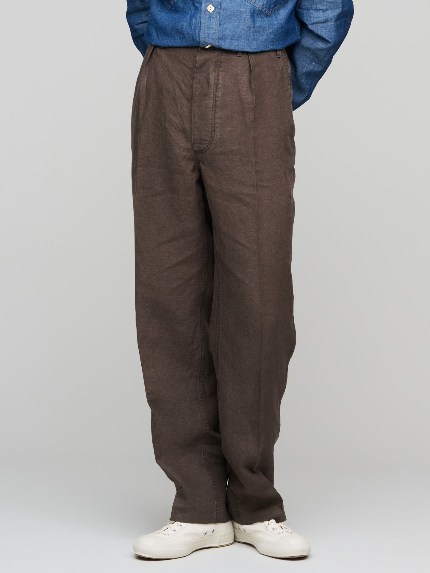 Officer's Chino, Stone Washed Brown Linen