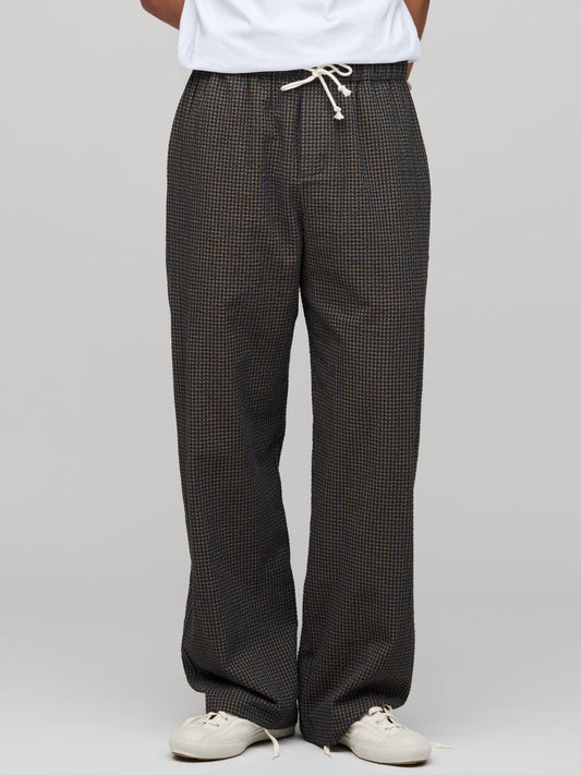 PJ Trouser, Seersucker Check, Navy/Khaki/Green