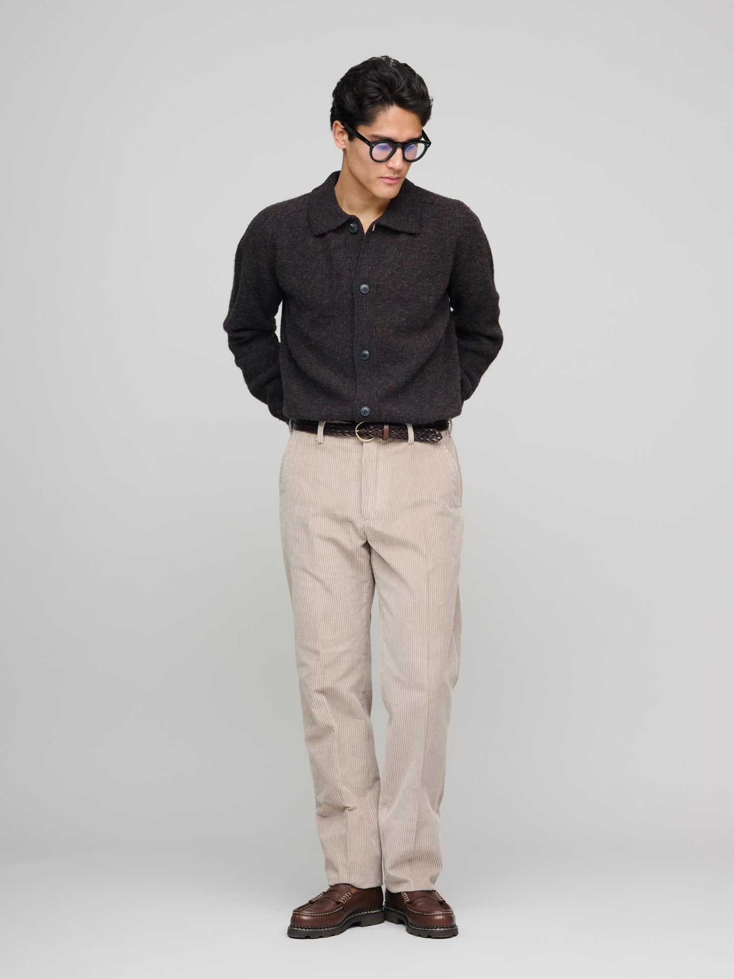 Wale Corduroy Model 8 Trousers, Beige Chiaro