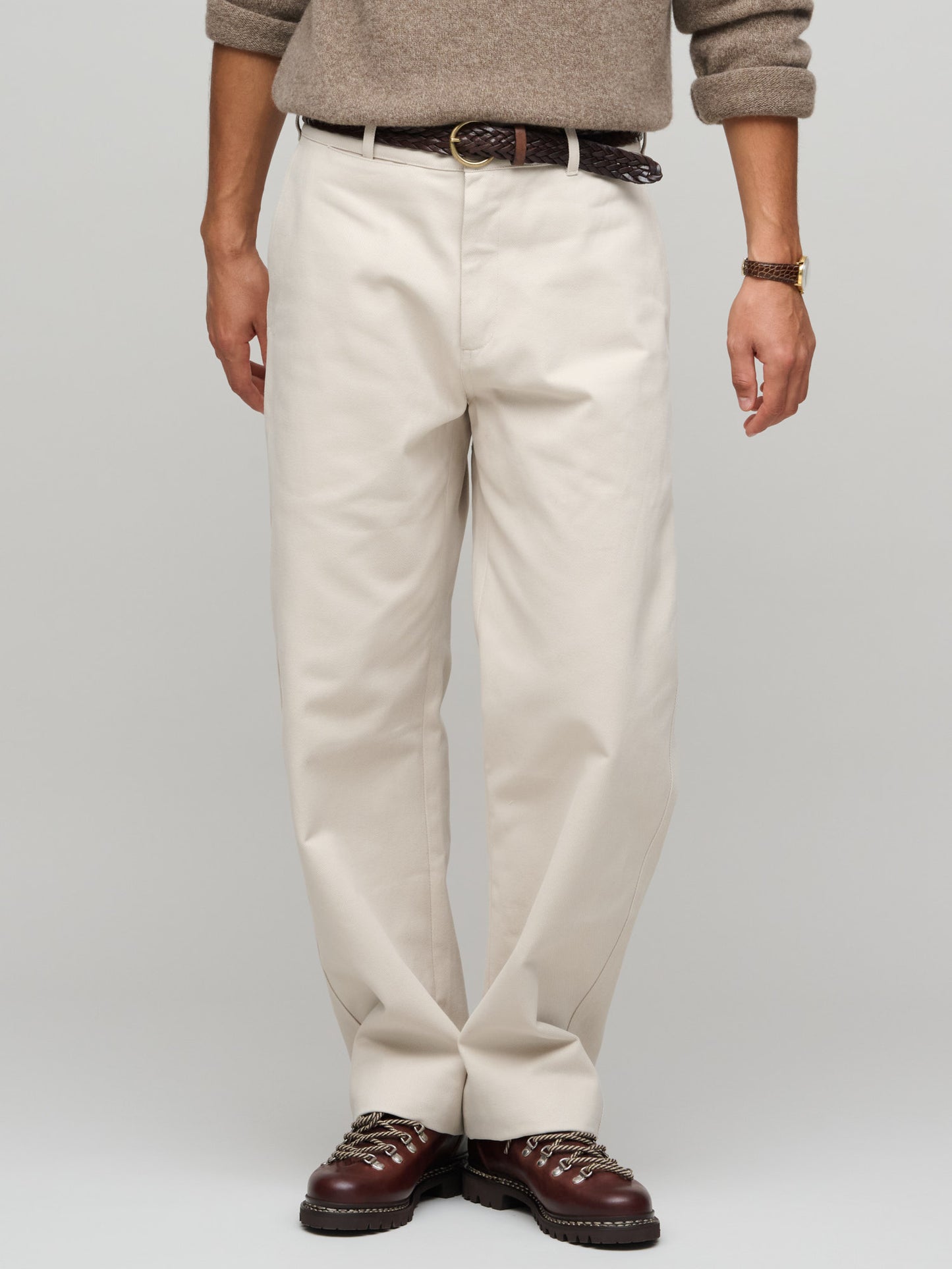 Balloon Trouser Heavy Cotton Drill, Cream