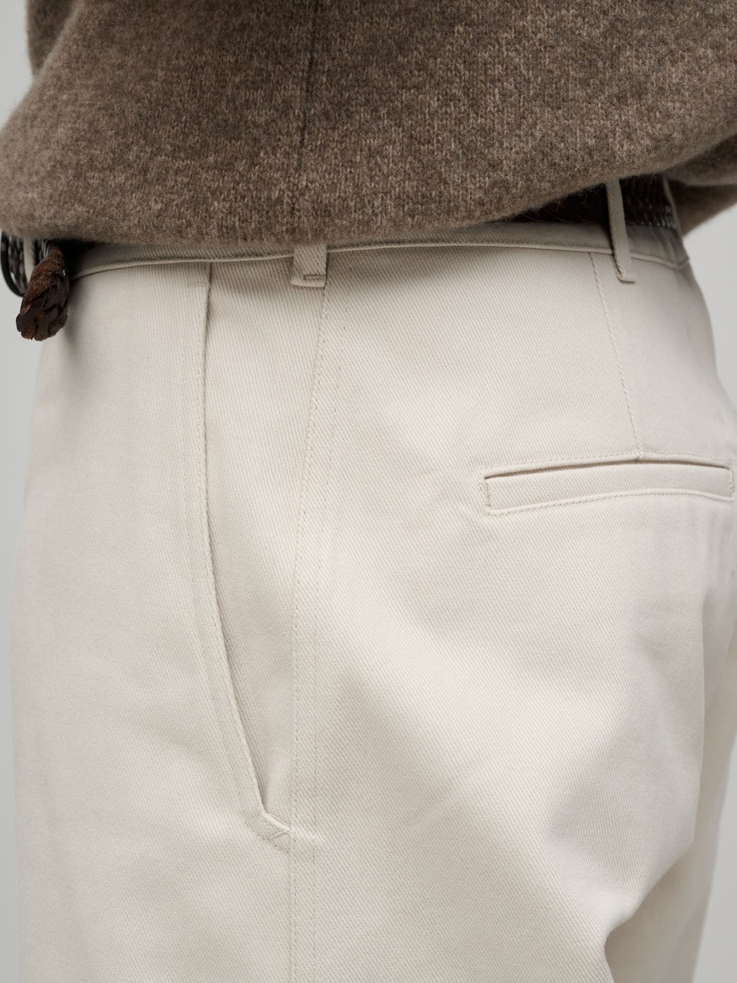 Balloon Trouser Heavy Cotton Drill, Cream