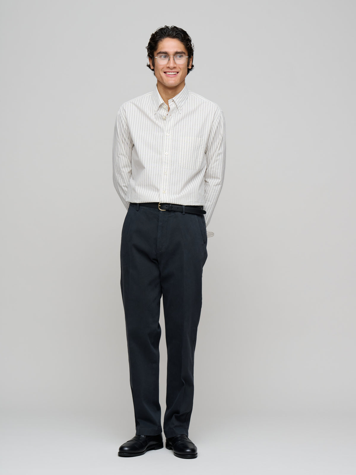 Cotton Twill Trousers, Dark Navy