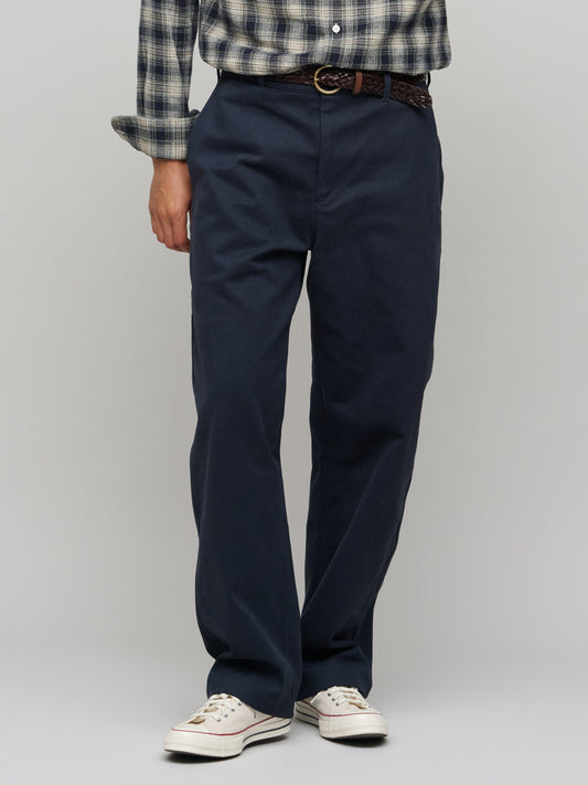 Balloon Trouser Heavy Cotton Drill, Dark Navy