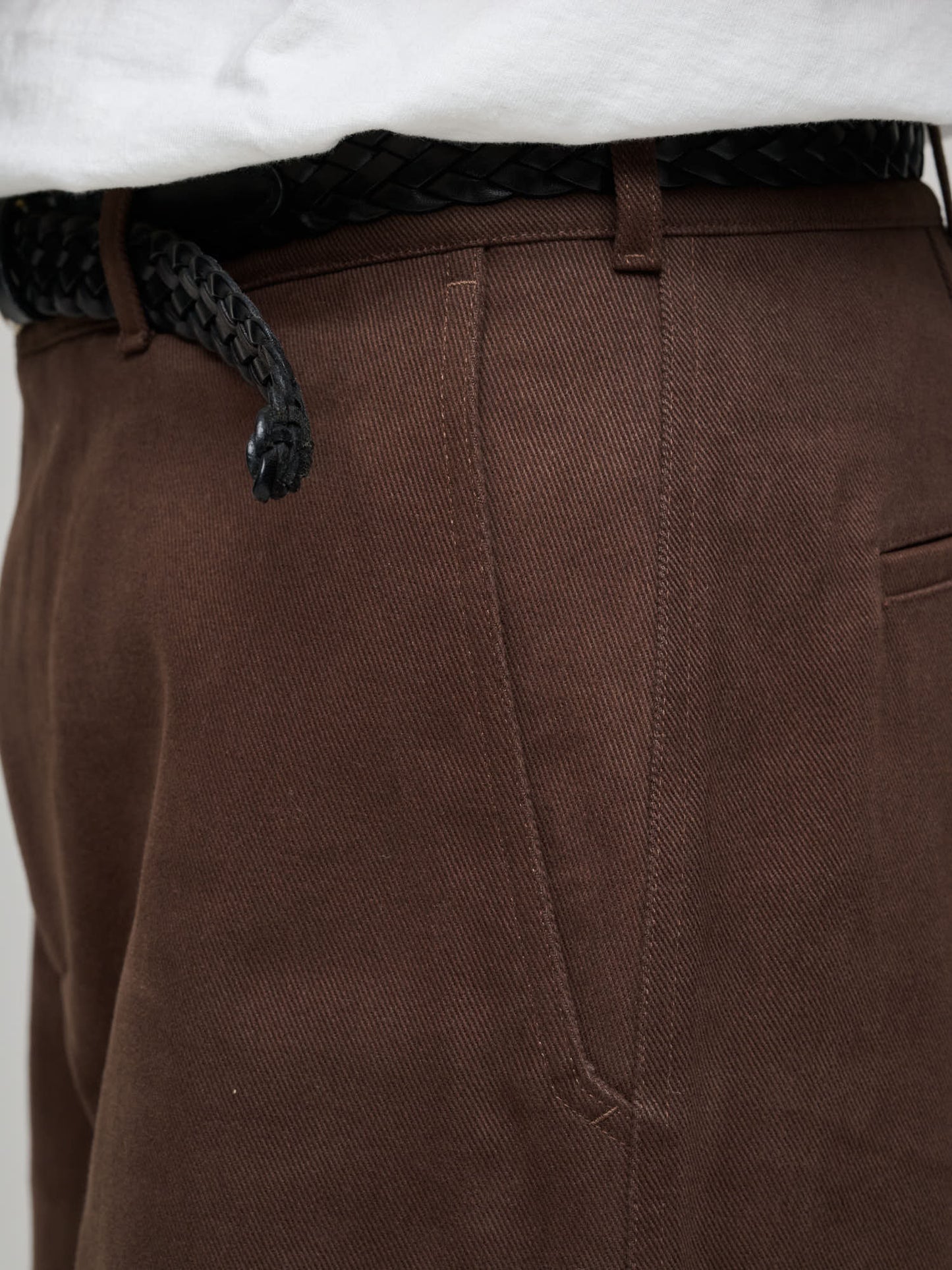 Balloon Trouser Heavy Cotton Drill, Bark Brown