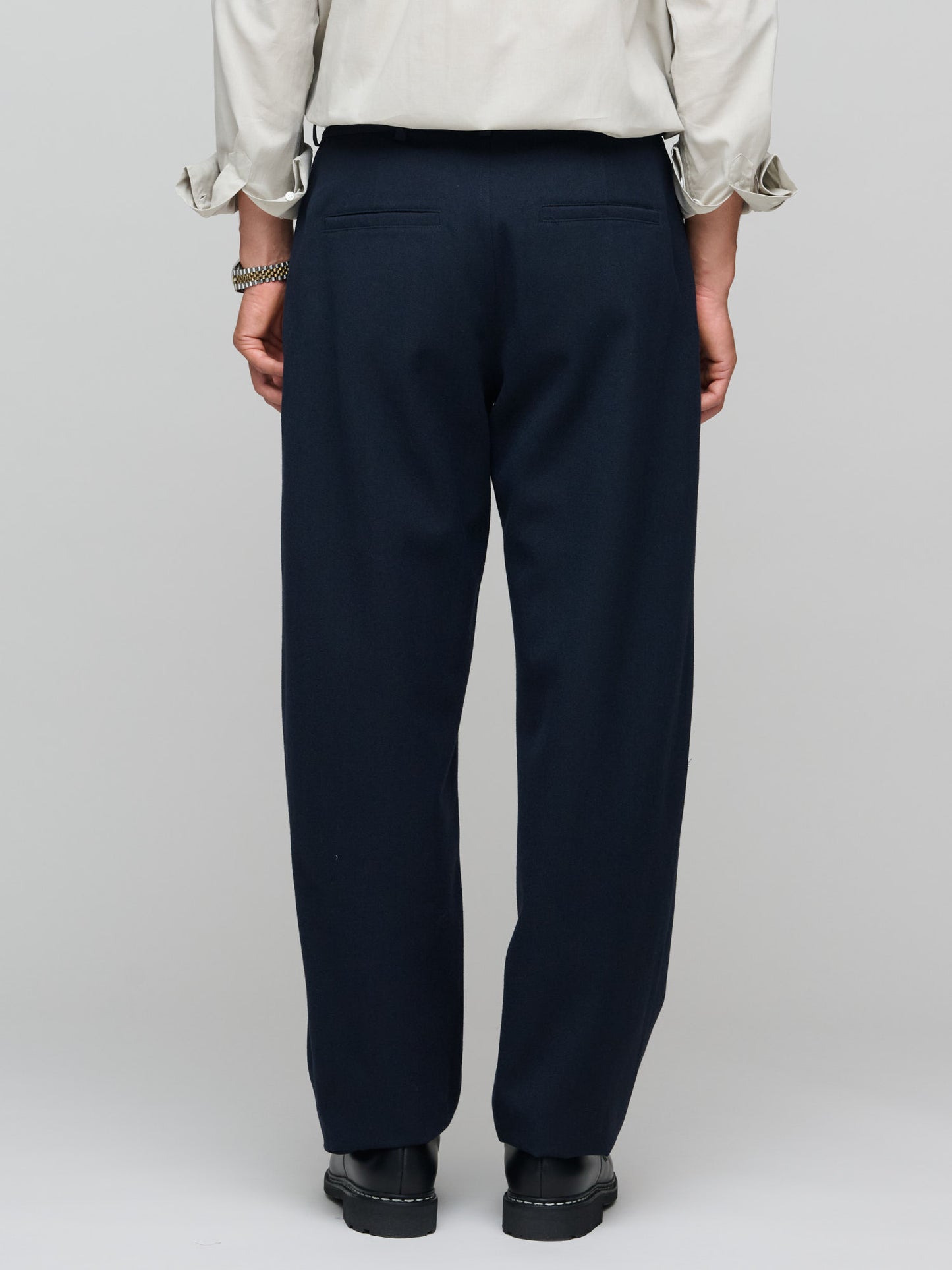 Balloon Wool Trouser, Navy