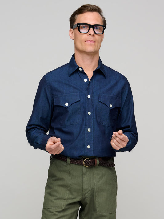American Western Shirt, Dark Chambray