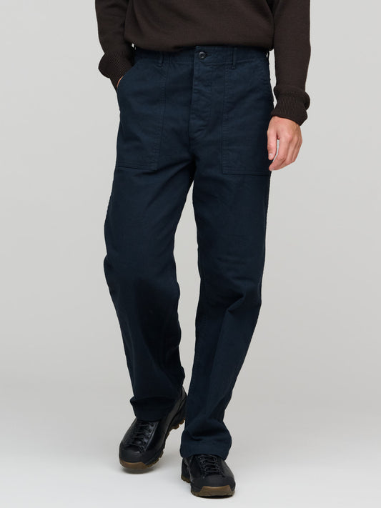 Brushed Flannel US Army Fatique Pants, Navy