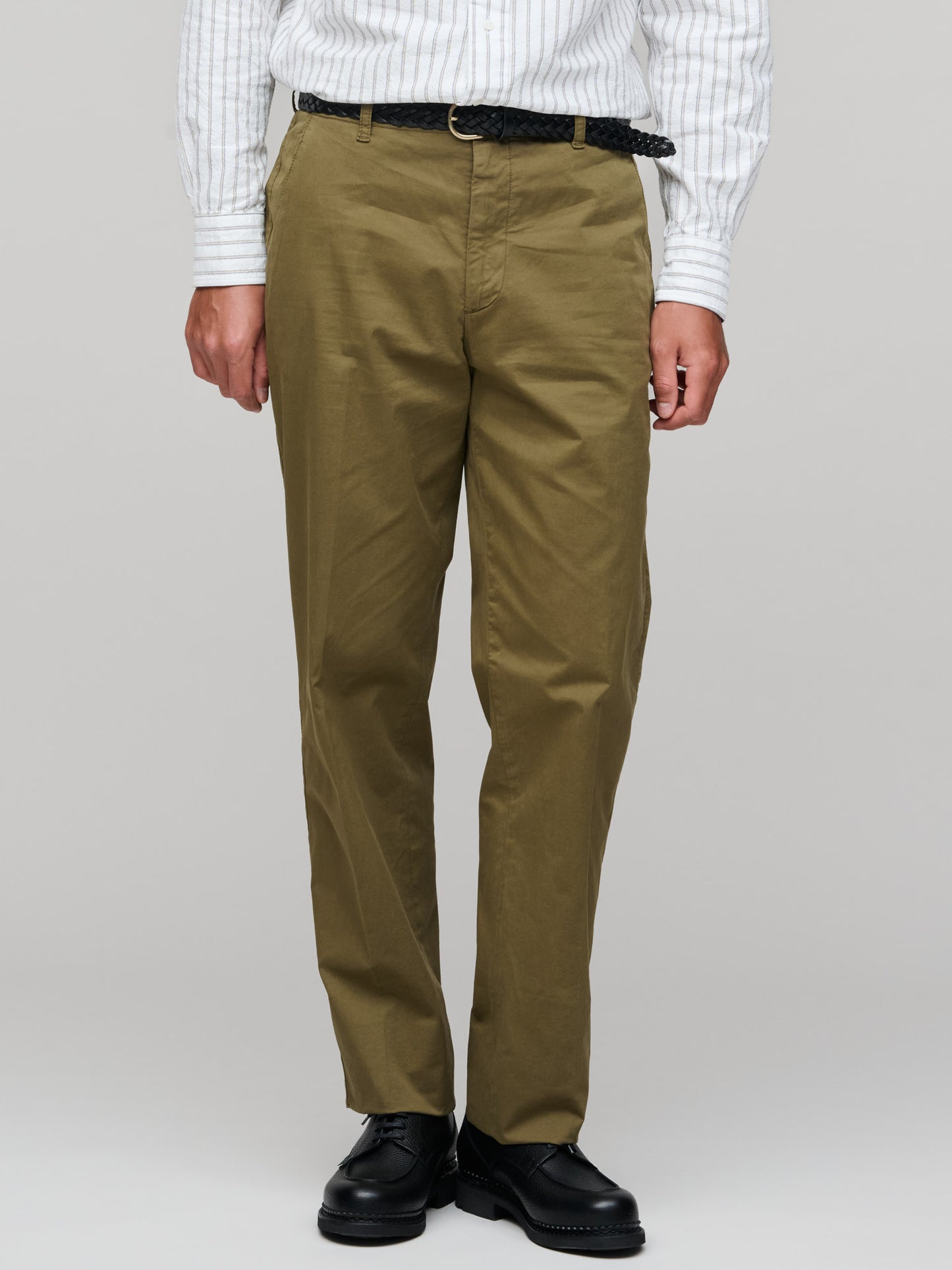 Cotton Poplin Trouser, Dark Olive