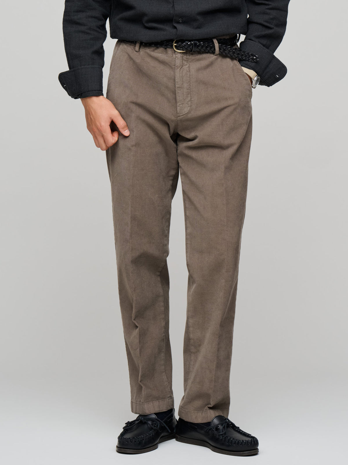 Cotton Corduroy Trousers, Taupe