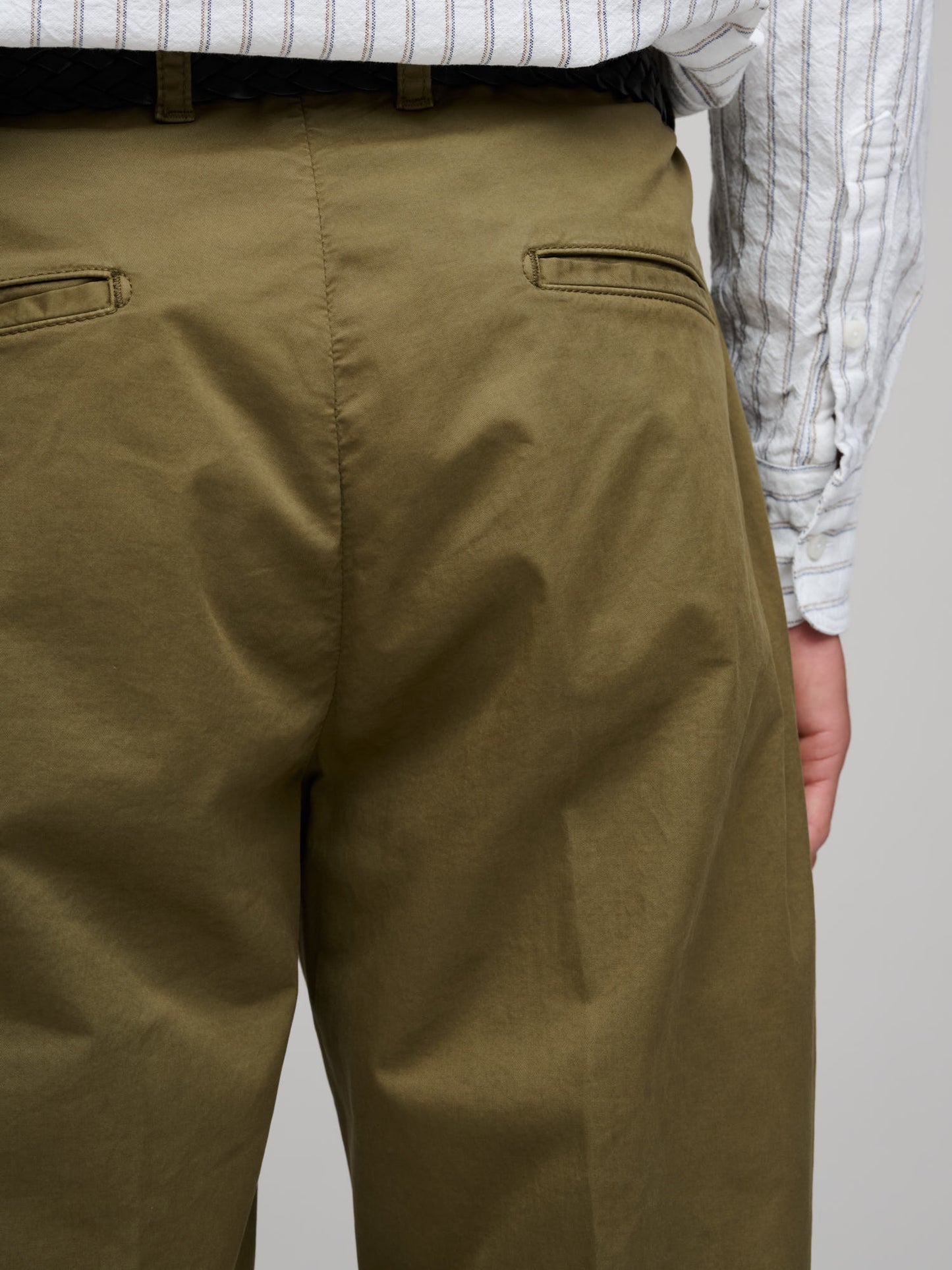 Cotton Poplin Trouser, Dark Olive