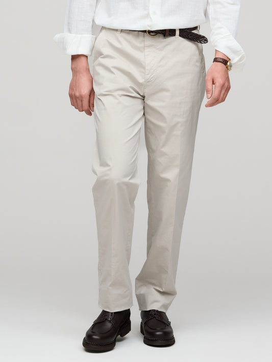 Cotton Poplin Trouser, Light Sand