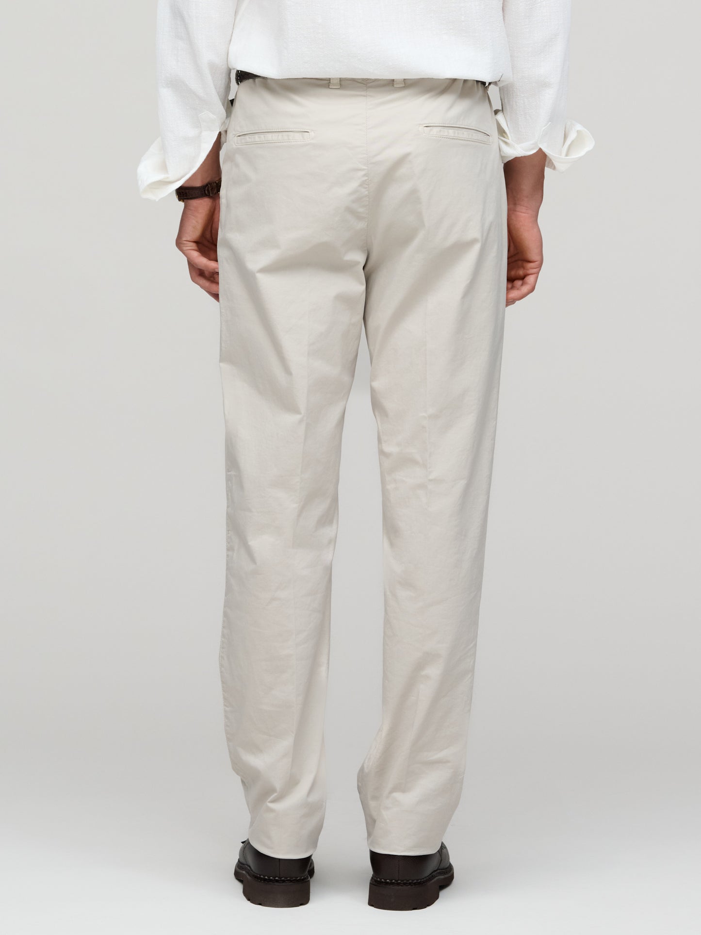 Cotton Poplin Trouser, Light Sand