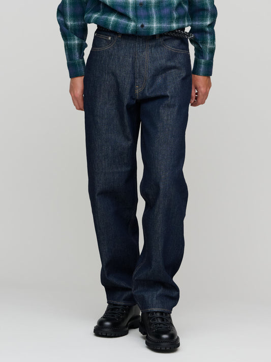 Hard Twist Denim Wide Pants, Indigo