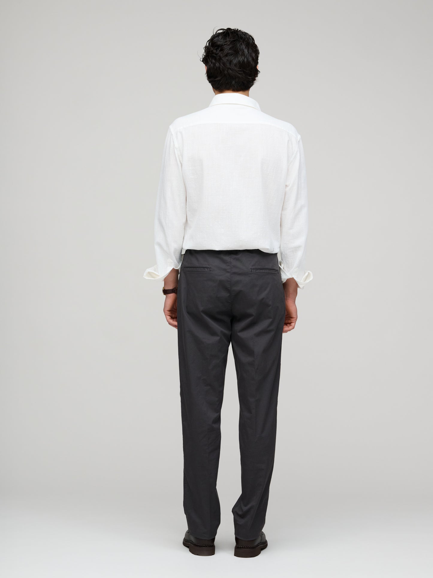 Cotton Poplin Trouser, Ebony