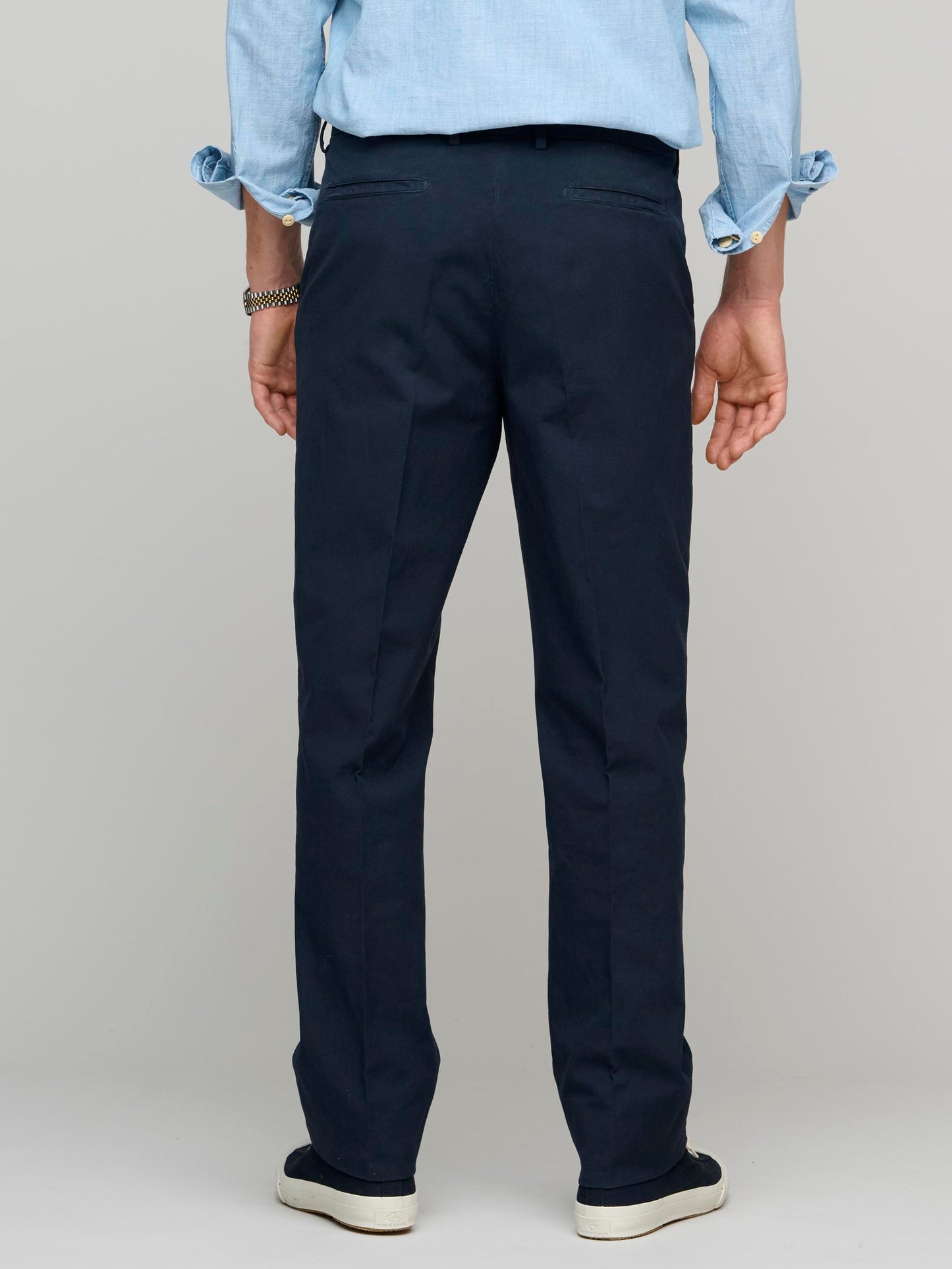 Cotton & Linen Trousers, Navy