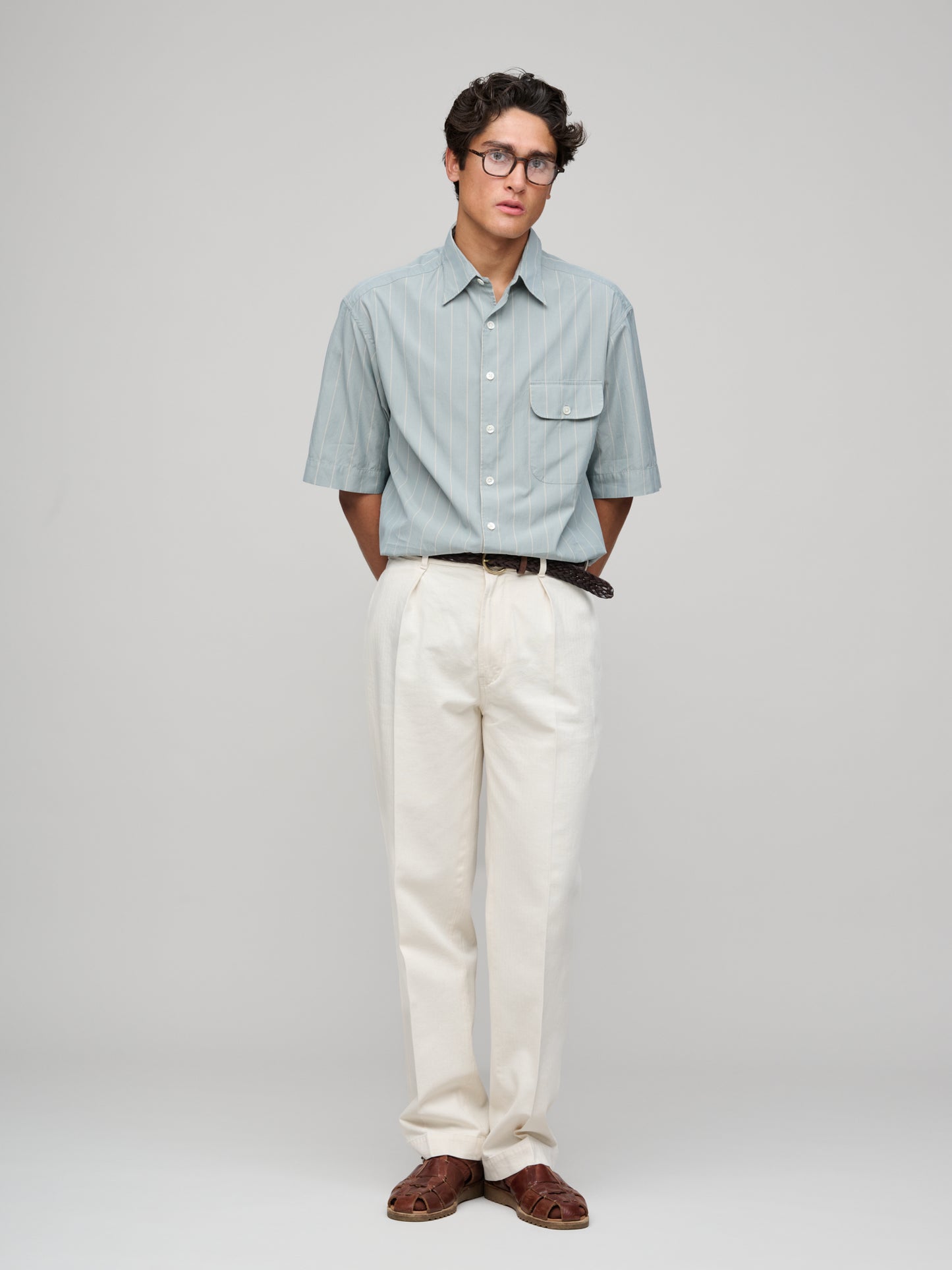 Herringbone Twill Cotton Games Trouser, Ecru