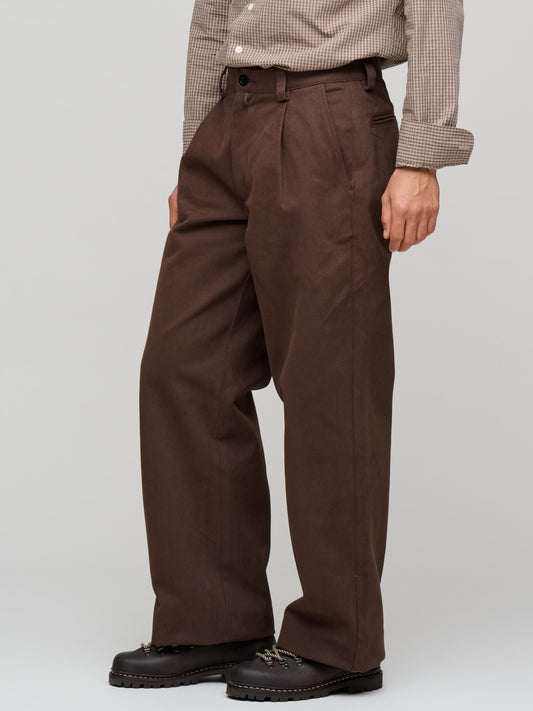 Scots Pants Heavy Peached Cotton, Dark Brown