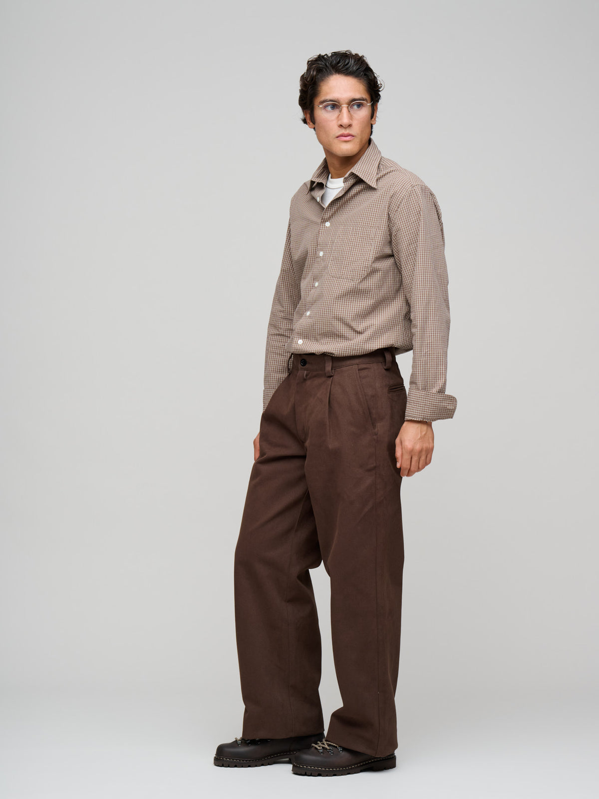 Scots Pants Heavy Peached Cotton, Dark Brown