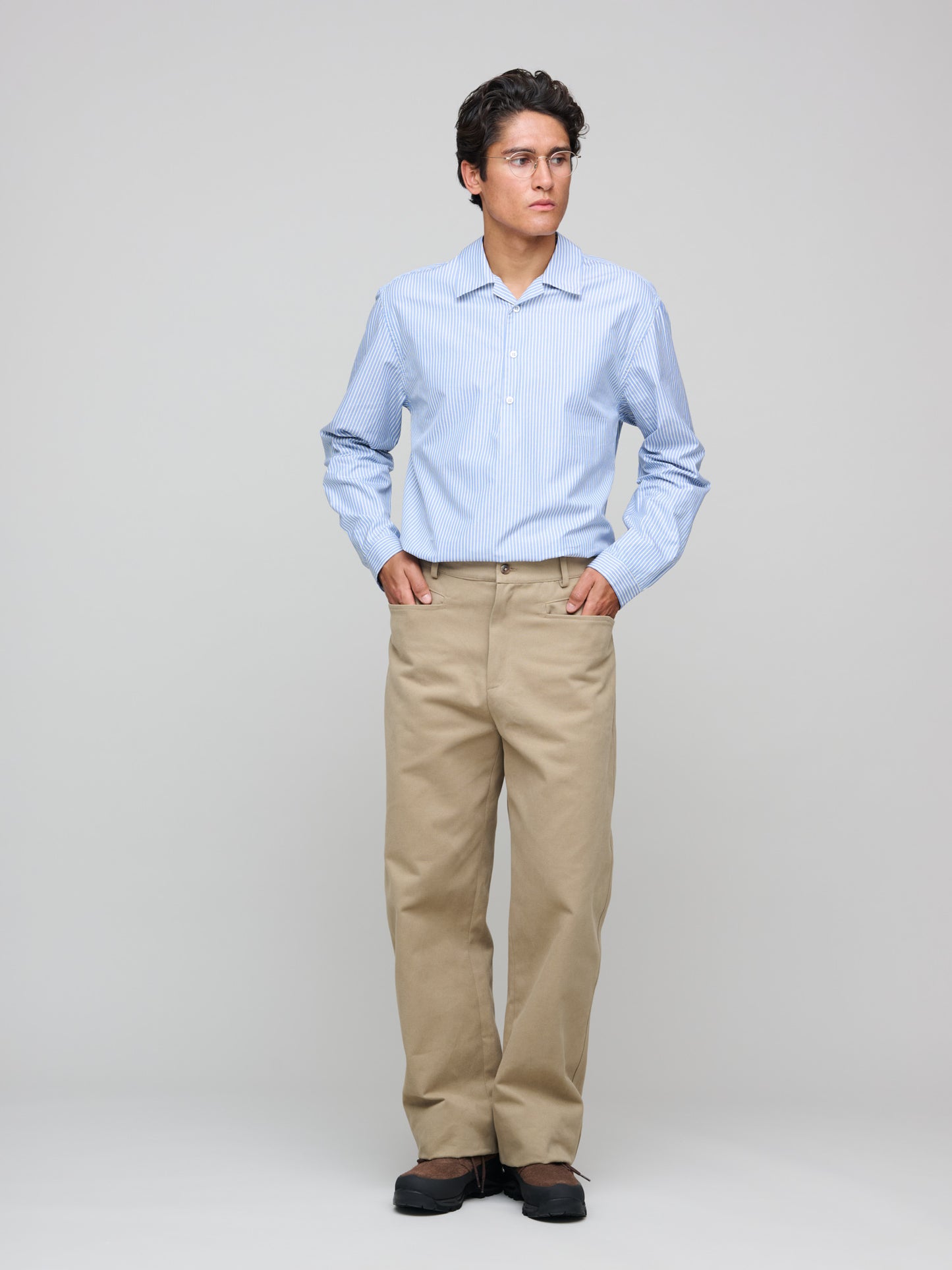 Wide Leg Work Pants, Khaki