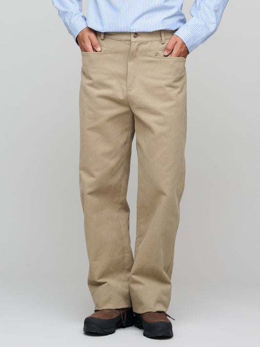 Wide Leg Work Pants, Khaki
