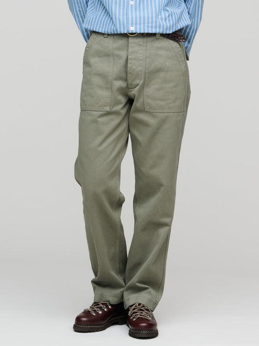 Satin Back Fatigue Trouser, Olive