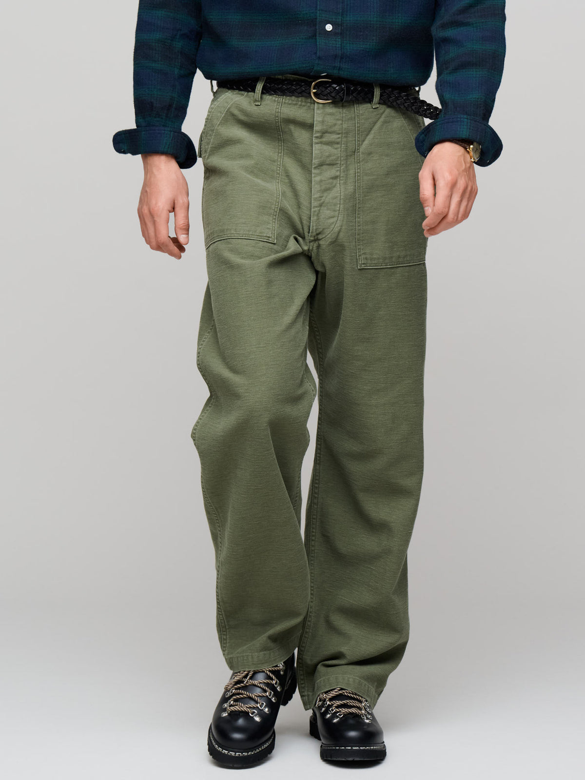 Fatigue Pants Vintage Fit Real Used Wash, Dark Olive Stone