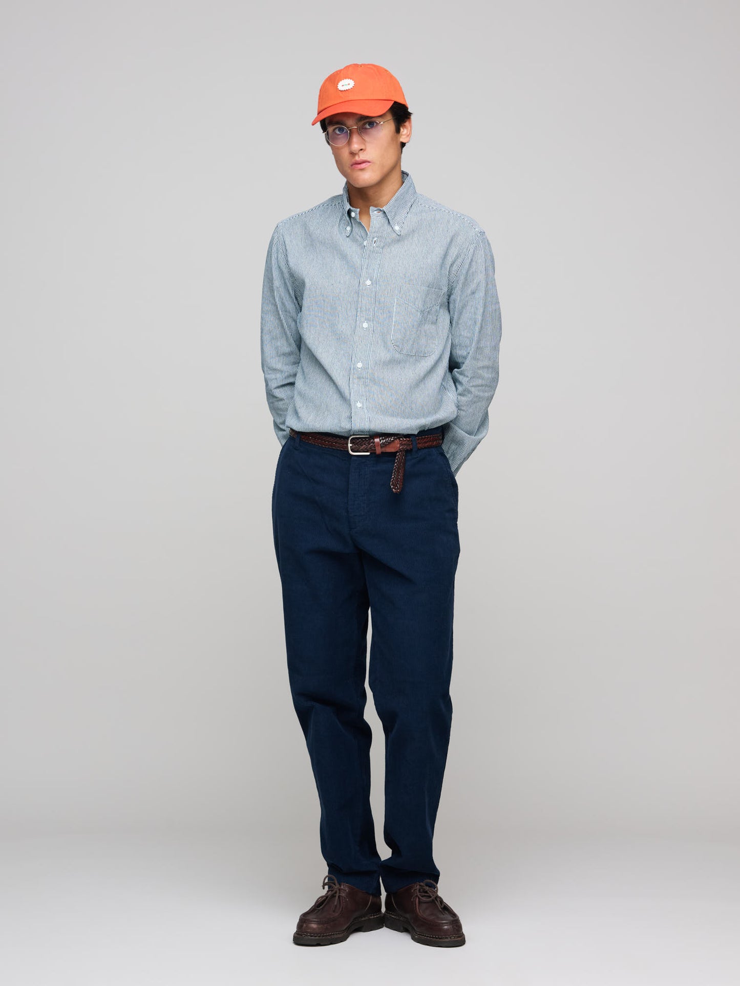 Cord Chore Trousers, Navy